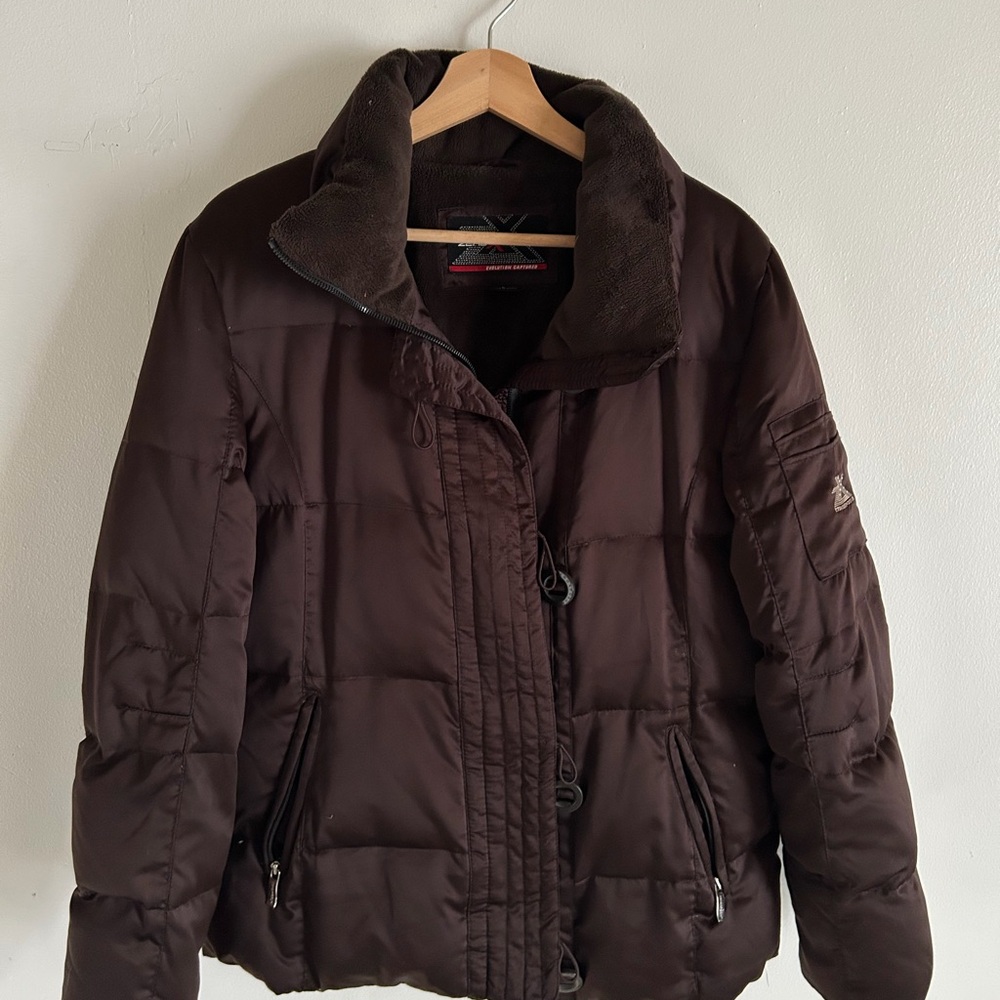 Women's Brown Lined Puffer Jacket